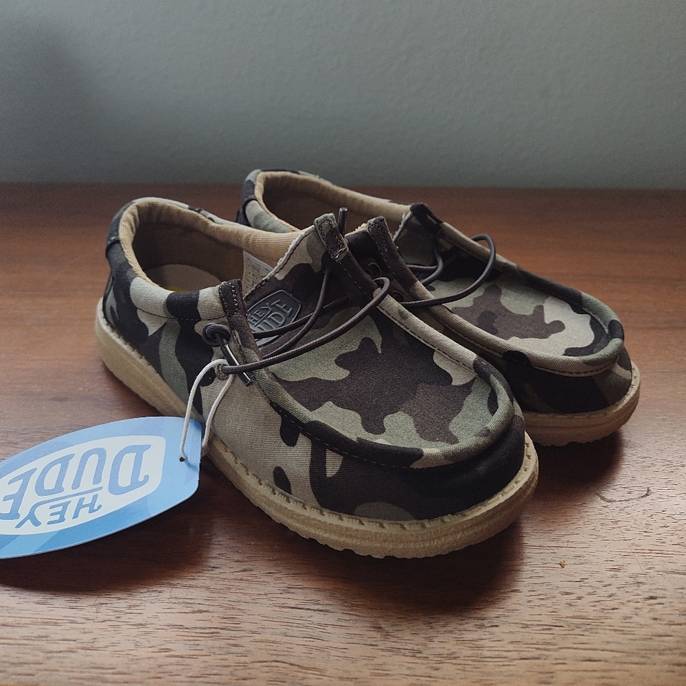 Hey Dude toddler size 13 camo slip-ons